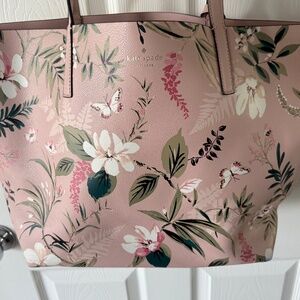 Kate Spade Arch Place Mya Botanical Reversible Tote Pink Floral